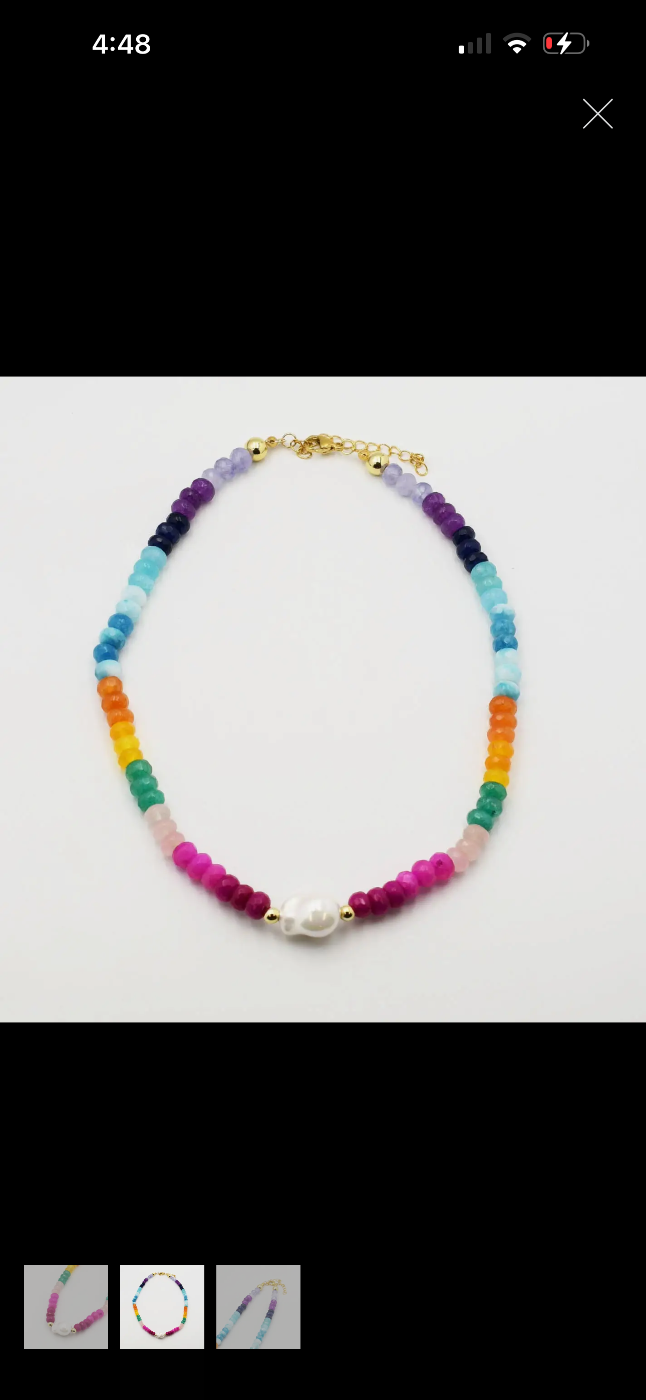 🌈 Treasure Jewels Colorful Gemstone with Pearl Necklace 🌈