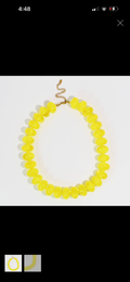 💛 Treasure Jewels Homemade Sugar Bead Yellow Necklace 💛