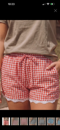 ❤️ Picnic Perfect Gingham Lace Trim Shorts ❤️
