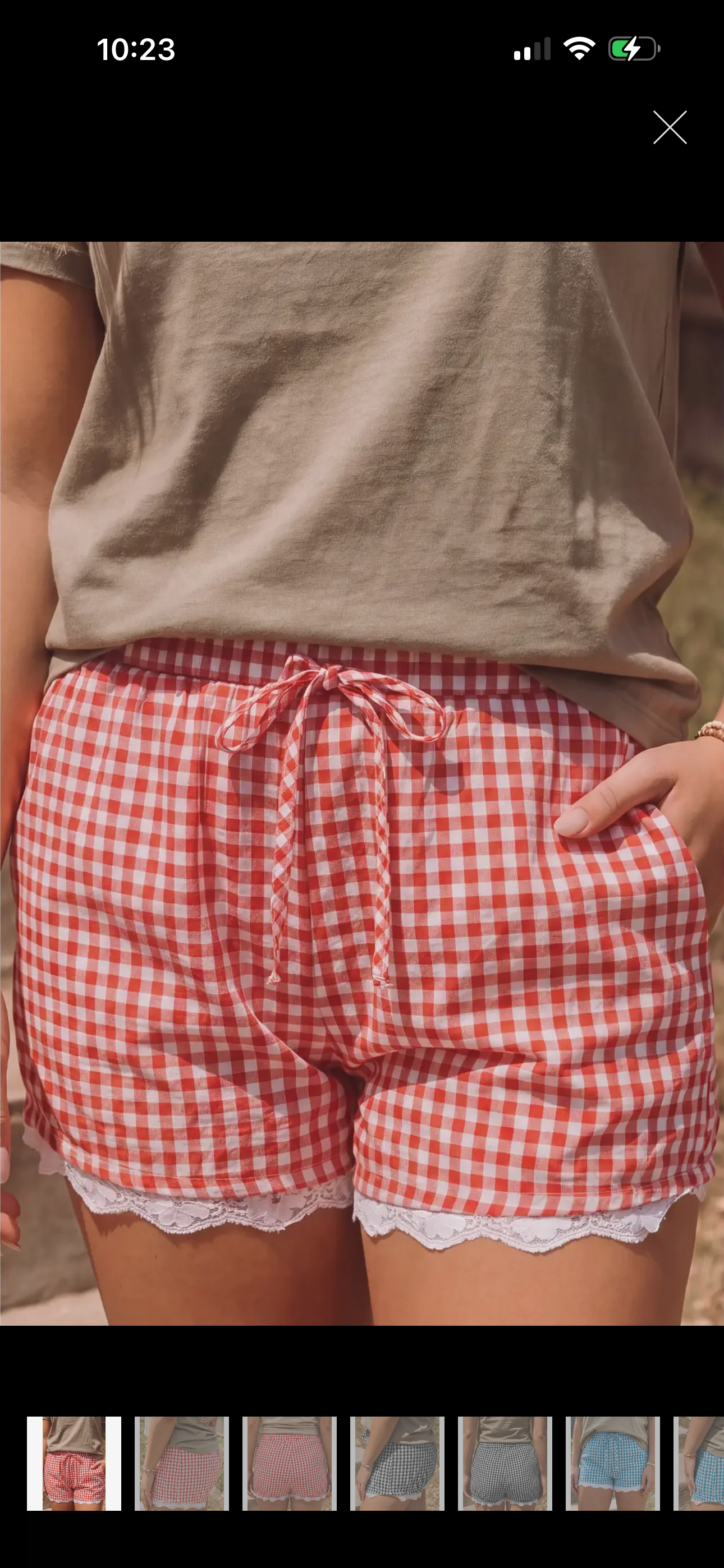 ❤️ Picnic Perfect Gingham Lace Trim Shorts ❤️