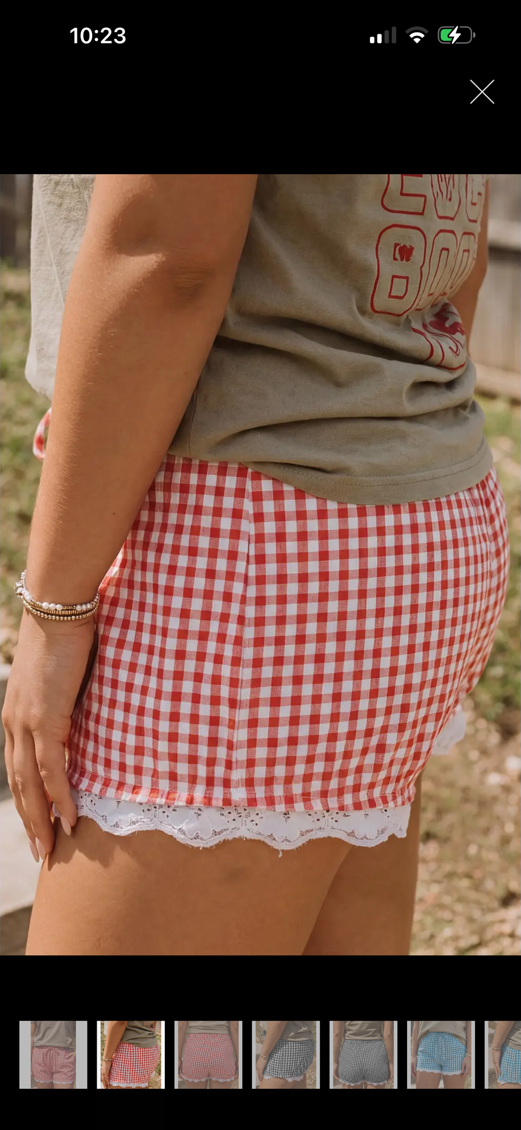 ❤️ Picnic Perfect Gingham Lace Trim Shorts ❤️